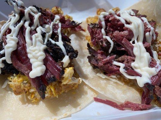 Amazing brisket tacos.