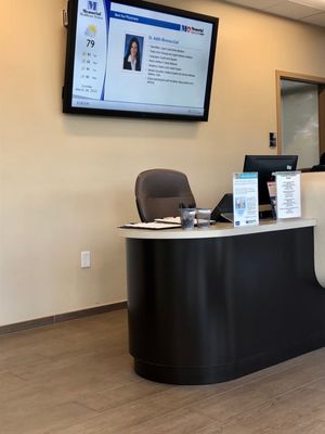 Receptionist area in the lobby