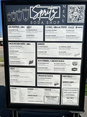 Picture of drive thru menu