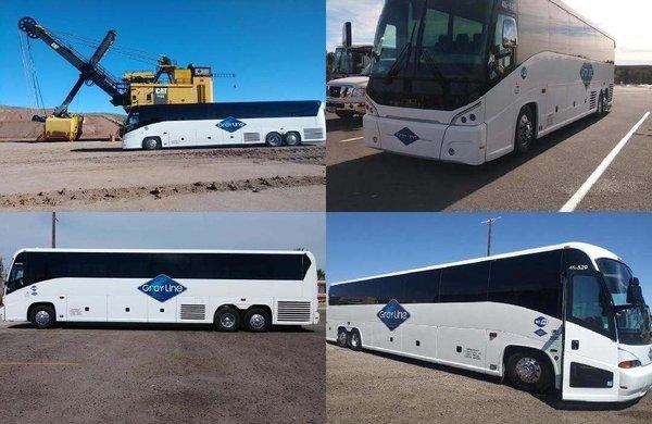 Employee shuttles for miners and construction crews with Gray Line Arizona Bus Rentals.