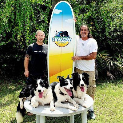 Ricky and my husband with the board.