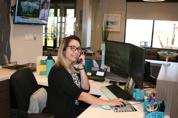 Our receptionist Elizabeth. She's amazing!