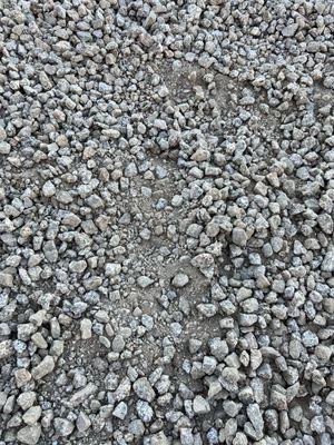 We ordered 130 ton of "Madison Gold" 3/4 in. "rock"  from Ewing Landscape.