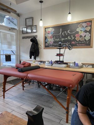 Massage and pedicure/manicure room