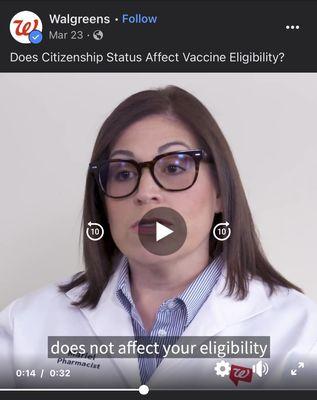 Walgreens themselves say citizenship status DOESNOT! Affect vaccine eligibility!