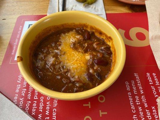 Yummy red chili & beans.