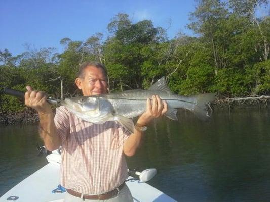 Nice snook caught with Capt. Ben