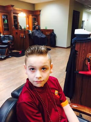 Our son looks so good due to the efforts of Steve DiLorenzo - "Steve the Barber" @ Roosters.