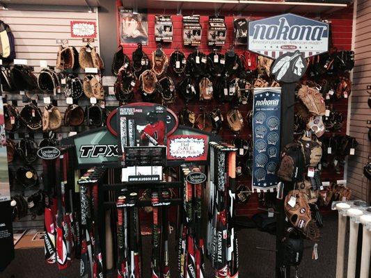 We're big on baseball and have an entire portion of the store dedicated to baseball gear and equipment.