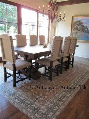 Scrumptious Dining room design - P057 with triple border Installation within wood - www.LAntiquario.com