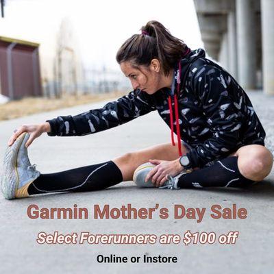 Stretching towards Mother's Day goals with Garmin!  Gear up Mom's passion for fitness with our exclusive Garmin deals.