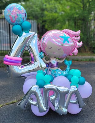 Personalized Mermaid Balloon Bouquet