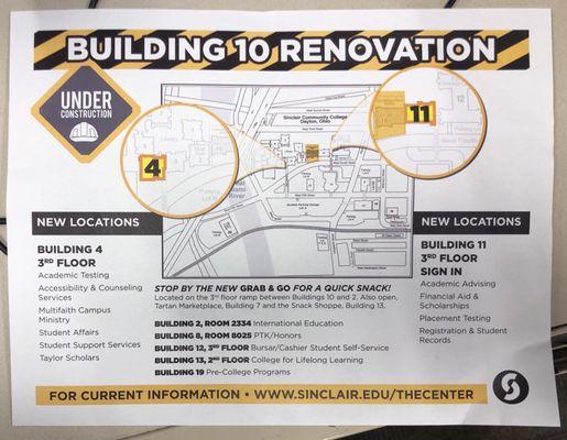 Building renovation map  Necessity for FALL Semester