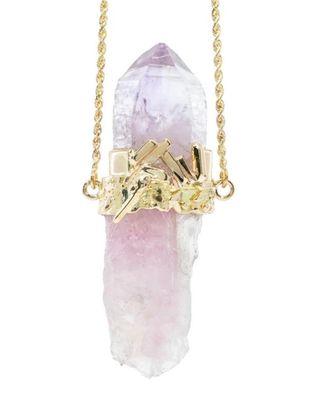 Still my favorite! Veracruz Amethyst and Rose Quartz handcrafted 14k necklace