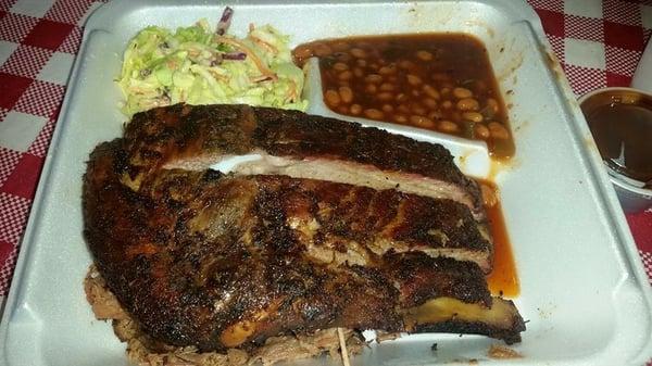 Hawaiian-flavored ribs and brisket.