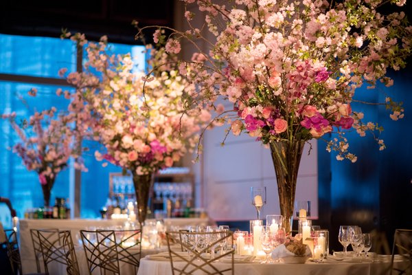 Wedding Centerpieces | Cherry Blossom Centerpiece | Mandarin Oriental NYC | Brian Hatton Photography | Simply Sunshine Events | Wedding