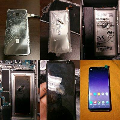 Galaxy s8 plus lcd, battery and back replacement