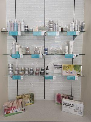 Display of their CLARITY clean skincare products.