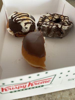 Limited time S'mores Krispy Kreme doughnuts.