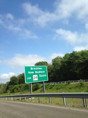 City Of Brockton -- Route 24 Exit Off Interstate 95, Route 1, Milton (to Brockton)