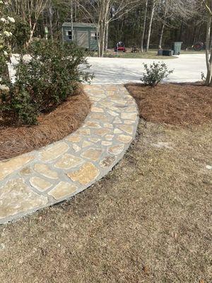 Re-vamping finished on the flagstone walkway pic4