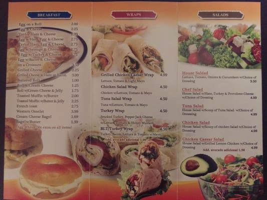 56th Street Deli - Menu Back