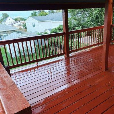 Painting a 2 story deck