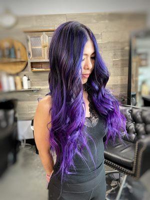 Purple balayage