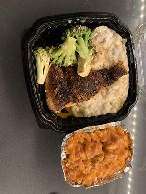 Blackened Salmon & Baked Mac