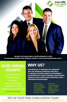 we are hiring Agents!!!! Contact Us today If Your looking For a Job!!!