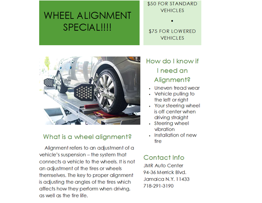 Wheel Alignment Special!!! Ends May 31, 2019