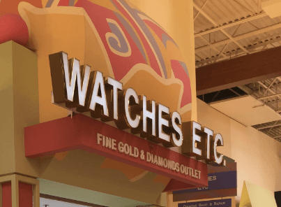 Watches Etc 
 3000 Grapevine Mills Pkwy
 Ste 317
 Grapevine, TX 76051