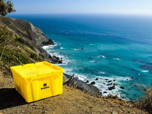 Pack your beach stuff in Boxbee's reusable plastic boxes