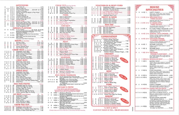 2014 Official Menu