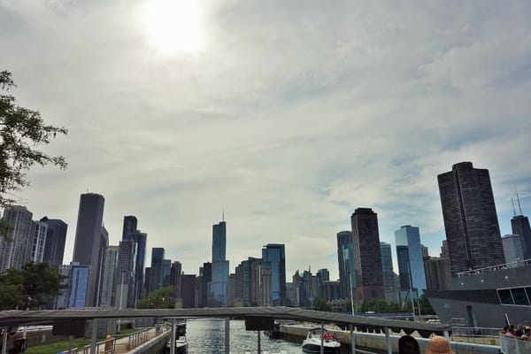 View of Chicago while inside the lock.