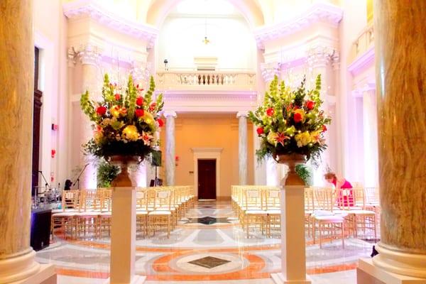 Gold Chiavari Chairs rented from CPR (set up for ceremony at the Carnegie Institute in Washington, D.C.)