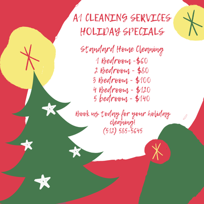 Holiday Specials are here! Give us a call and book your cleaning!