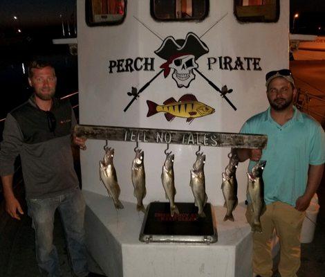 Great job Cody! A limit of walleyes... 1st trip on the Perch Pirate.