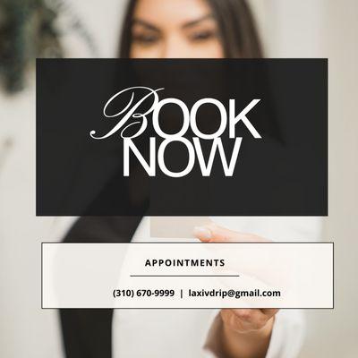 Book now for consultation or to make an appointment!