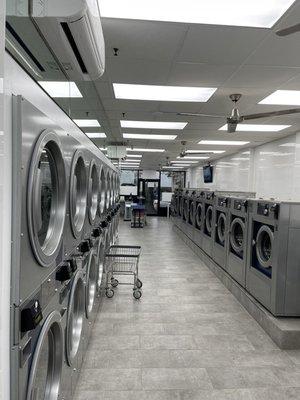 Inside the laundromat