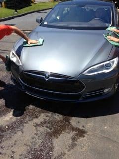 Tesla at The Shining Star Car Wash