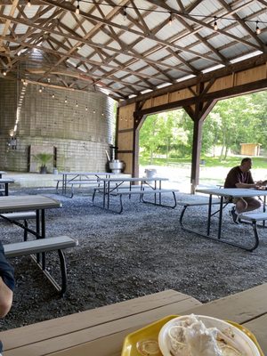 Barn seating nice and cool!