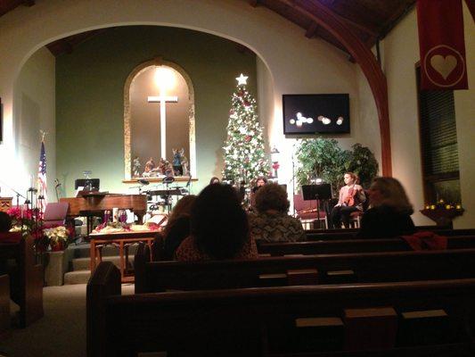 Waiting for a service to start the evening of the 24th of December (Christmas Eve) 2013.