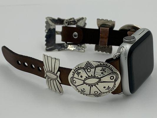 Apple Watch Silver Concho band by Jeanette Dale of the Navajo Nation available in 38/40 or 42/44mm sizes