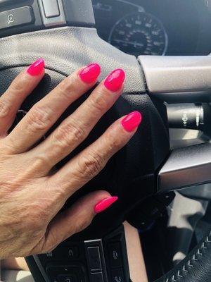 My new Mani in hot pink!