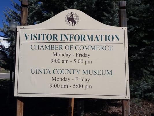 Museum sign and hours