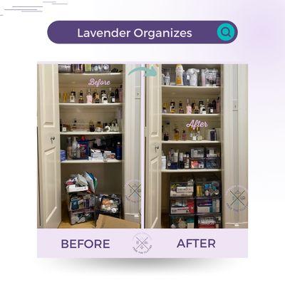 Closet Organization "before and after"