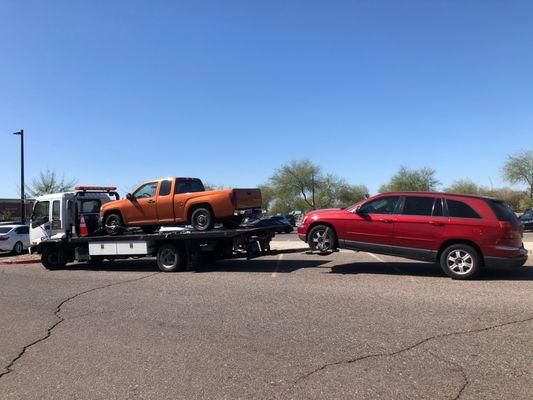 Towing a Truck and compact suv