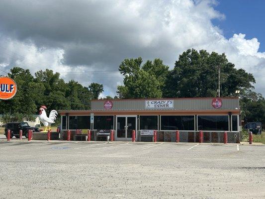 Crazy J's Diner entrance from parking lot