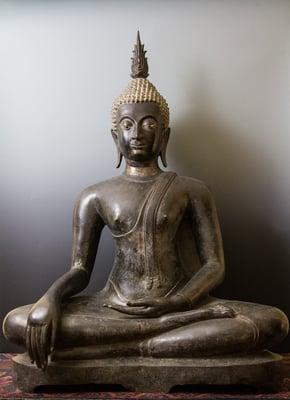 Seated Buddha in bronze, Sukhothai Style, early 20th c.